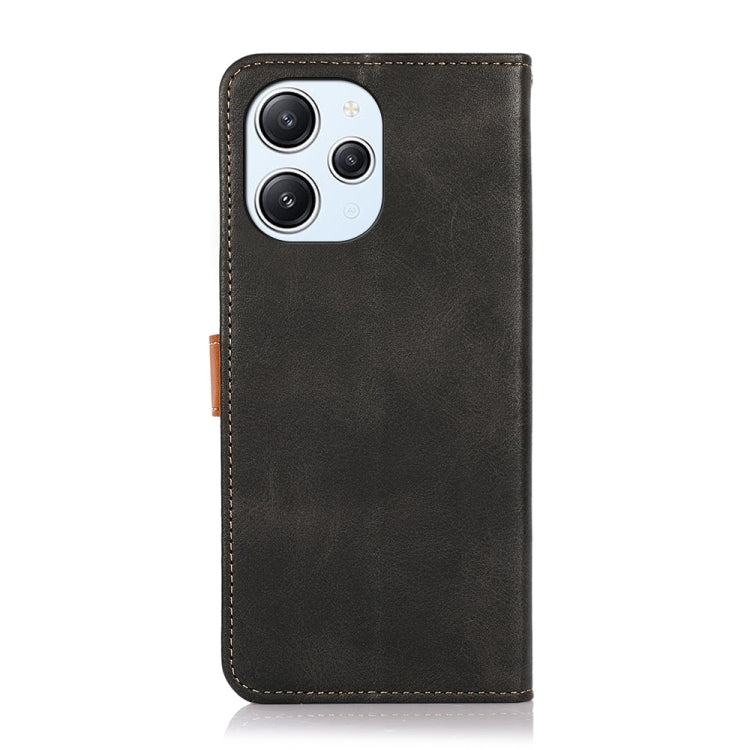 KHAZNEH Dual-color Cowhide Texture Flip Leather Phone Case