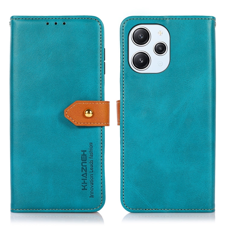 KHAZNEH Dual-color Cowhide Texture Flip Leather Phone Case, For Xiaomi Redmi 12 4G, For Xiaomi Redmi Note 12S 4G