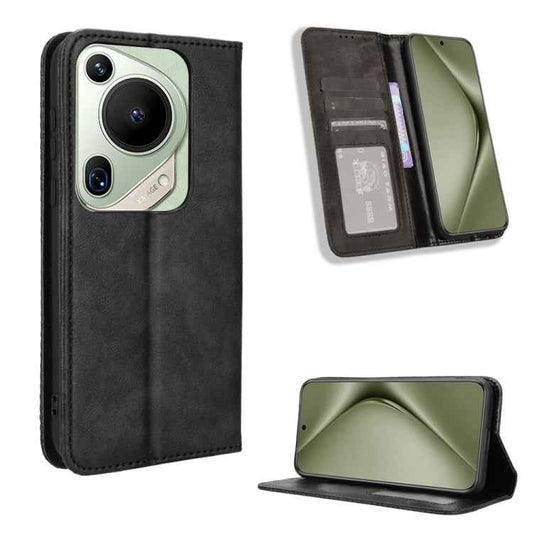 Magnetic Buckle Retro Texture Leather Phone Case, For Huawei Pura 70 Ultra, For Huawei Pura 70 Pro / 70 Pro+, For Huawei nova 12i 4G / Enjoy 70 Pro 4G, For Huawei Pura 70, For Huawei nova Y72 4G / Enjoy 70 4G, For Huawei Enjoy 70 4G, For Huawei nova 11...