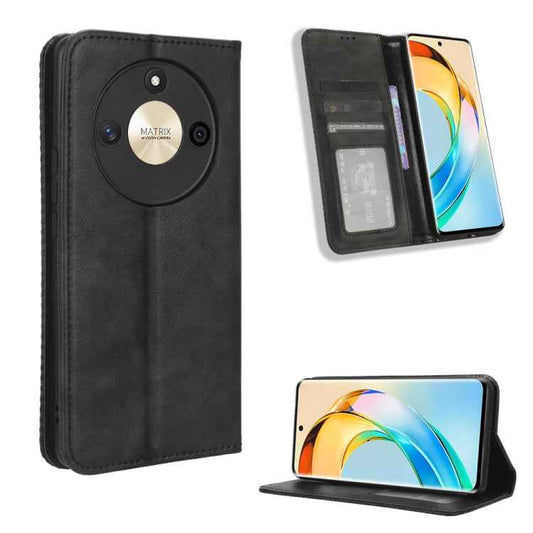 Magnetic Buckle Retro Texture Leather Phone Case, For Honor X50, For Honor X50i Big Hole / 90 Lite, For Honor 90 Pro 5G, For Honor 90 5G, For Honor X50i