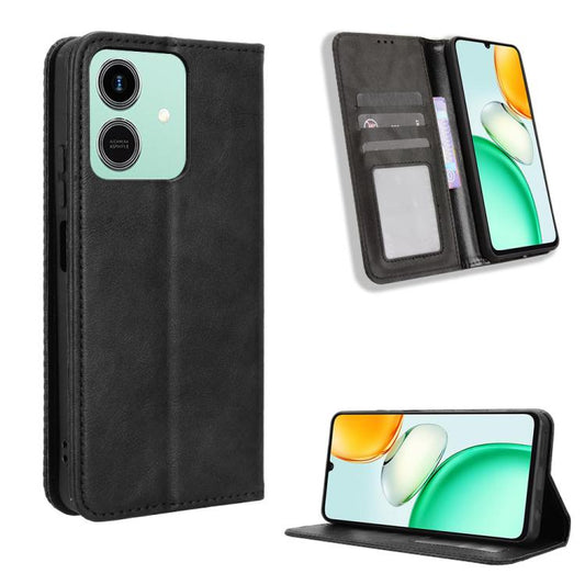 Magnetic Buckle Retro Texture Leather Phone Case, For Honor Play10 4G, For Honor X5c Plus 4G, For Honor 400 Smart 5G, For Honor X6c 4G, For Honor 400 Pro Global 160.8mm, For Honor Power 5G, For Honor 400 Lite Global, For Honor 400 Global 156.5mm       ...