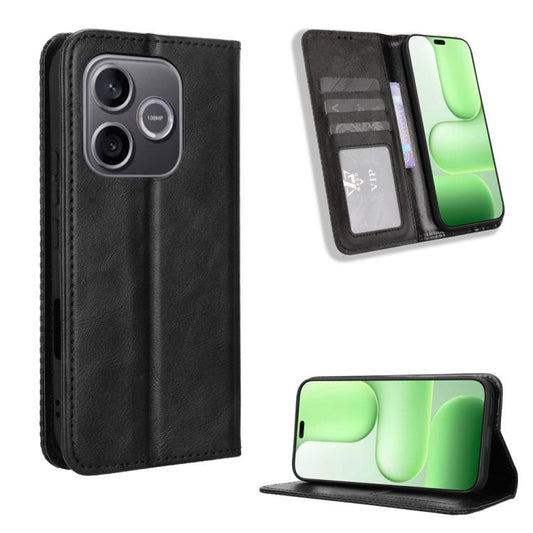 Magnetic Buckle Retro Texture Leather Phone Case, For Honor 600 Lite Global, For Honor Magic8 Pro Air 5G, For Honor X8d 4G, For Honor 500 Pro Global 155.8mm, For Honor 500 Global 155.8mm, For Honor Magic8 Pro, For Honor Magic8, For Honor X70 5G / X9d 5...