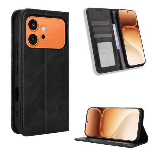 Magnetic Buckle Retro Texture Leather Phone Case, For Honor 600 / 600 Pro Global, For Honor 600 Lite Global, For Honor X6d 5G / Play 60A 5G, For Honor Magic8 Pro Air 5G, For Honor X8d 4G, For Honor 500 Pro Global 155.8mm, For Honor 500 Global 155.8mm  ...