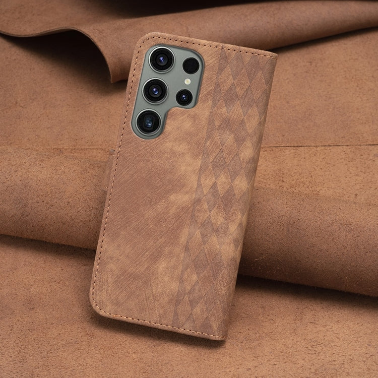 Plaid Embossed Leather Phone Case, For Samsung Galaxy S23 Ultra 5G, For Samsung Galaxy S22 5G, For Samsung Galaxy S22+ 5G, For Samsung Galaxy S22 Ultra 5G, For Samsung Galaxy S21 5G, For Samsung Galaxy S21+ 5G, For Samsung Galaxy S21 Ultra 5G          ...