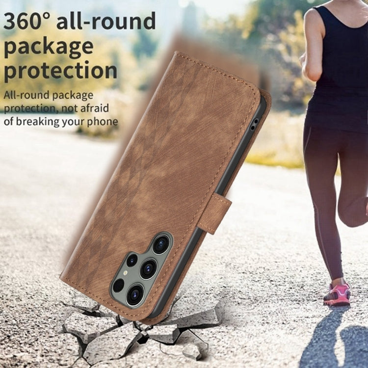 Plaid Embossed Leather Phone Case, For Samsung Galaxy S23 Ultra 5G, For Samsung Galaxy S22 5G, For Samsung Galaxy S22+ 5G, For Samsung Galaxy S22 Ultra 5G, For Samsung Galaxy S21 5G, For Samsung Galaxy S21+ 5G, For Samsung Galaxy S21 Ultra 5G          ...