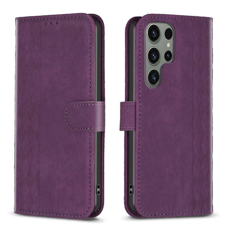 Plaid Embossed Leather Phone Case, For Samsung Galaxy S23 Ultra 5G, For Samsung Galaxy S22 5G, For Samsung Galaxy S22+ 5G, For Samsung Galaxy S22 Ultra 5G, For Samsung Galaxy S21 5G, For Samsung Galaxy S21+ 5G, For Samsung Galaxy S21 Ultra 5G          ...