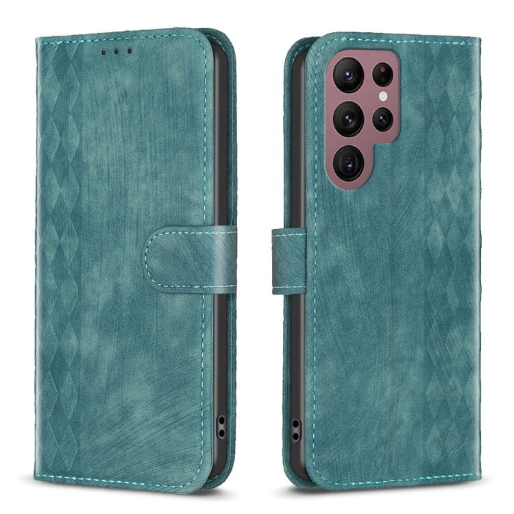 Plaid Embossed Leather Phone Case, For Samsung Galaxy S23 Ultra 5G, For Samsung Galaxy S22 5G, For Samsung Galaxy S22+ 5G, For Samsung Galaxy S22 Ultra 5G, For Samsung Galaxy S21 5G, For Samsung Galaxy S21+ 5G, For Samsung Galaxy S21 Ultra 5G          ...