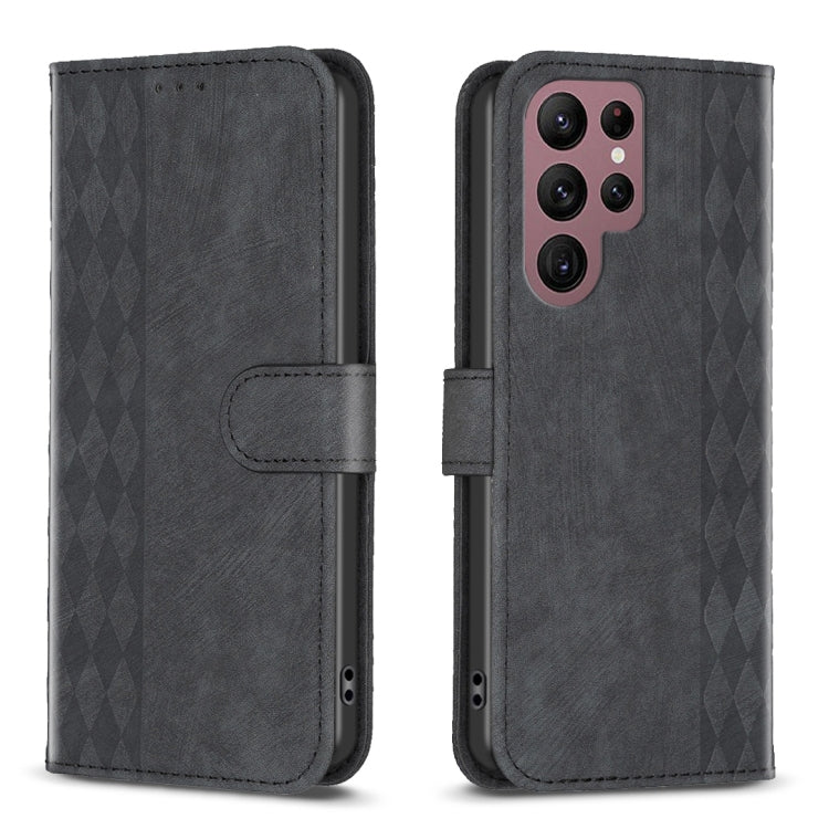 Plaid Embossed Leather Phone Case, For Samsung Galaxy S23 Ultra 5G, For Samsung Galaxy S22 5G, For Samsung Galaxy S22+ 5G, For Samsung Galaxy S22 Ultra 5G, For Samsung Galaxy S21 5G, For Samsung Galaxy S21+ 5G, For Samsung Galaxy S21 Ultra 5G          ...
