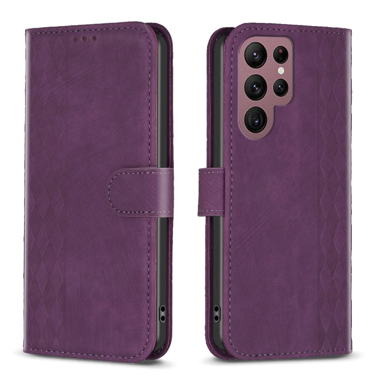Plaid Embossed Leather Phone Case, For Samsung Galaxy S23 Ultra 5G, For Samsung Galaxy S22 5G, For Samsung Galaxy S22+ 5G, For Samsung Galaxy S22 Ultra 5G, For Samsung Galaxy S21 5G, For Samsung Galaxy S21+ 5G, For Samsung Galaxy S21 Ultra 5G          ...