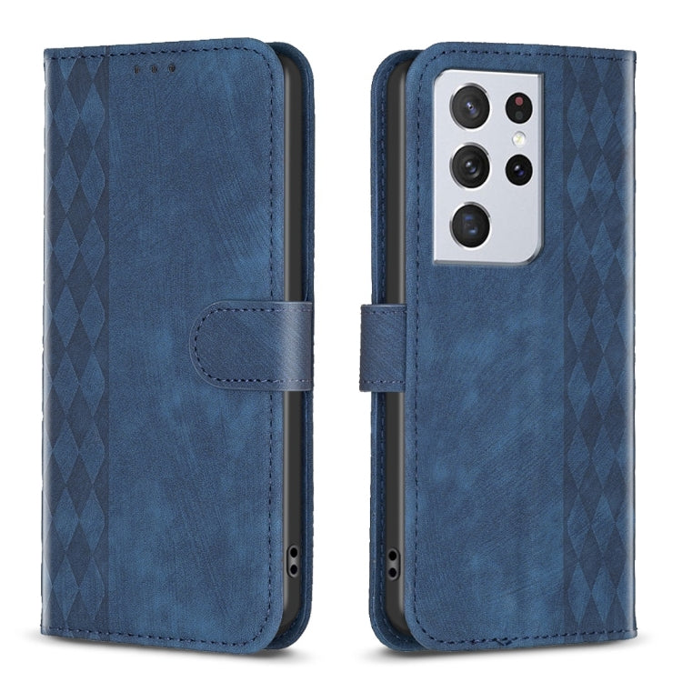 Plaid Embossed Leather Phone Case, For Samsung Galaxy S23 Ultra 5G, For Samsung Galaxy S22 5G, For Samsung Galaxy S22+ 5G, For Samsung Galaxy S22 Ultra 5G, For Samsung Galaxy S21 5G, For Samsung Galaxy S21+ 5G, For Samsung Galaxy S21 Ultra 5G          ...