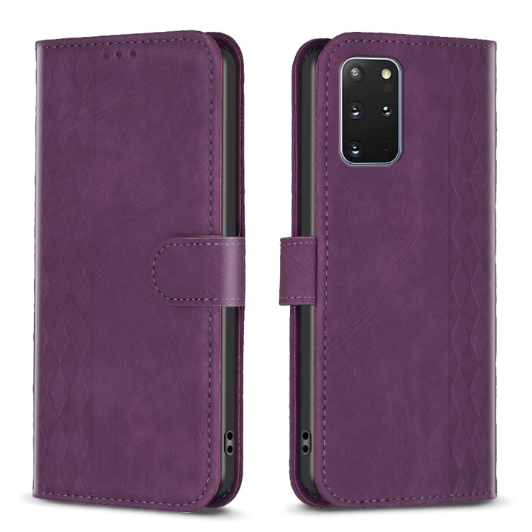 Plaid Embossed Leather Phone Case, For Samsung Galaxy S20+, For Samsung Galaxy S20 FE, For Samsung Galaxy S20 Ultra, For Samsung Galaxy A03s / A02s, For Samsung Galaxy A12, For Samsung Galaxy A13 4G/5G, For Samsung Galaxy A14 4G/5G                     ...