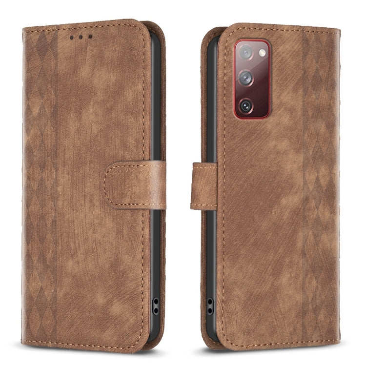 Plaid Embossed Leather Phone Case, For Samsung Galaxy S20+, For Samsung Galaxy S20 FE, For Samsung Galaxy S20 Ultra, For Samsung Galaxy A03s / A02s, For Samsung Galaxy A12, For Samsung Galaxy A13 4G/5G, For Samsung Galaxy A14 4G/5G                     ...