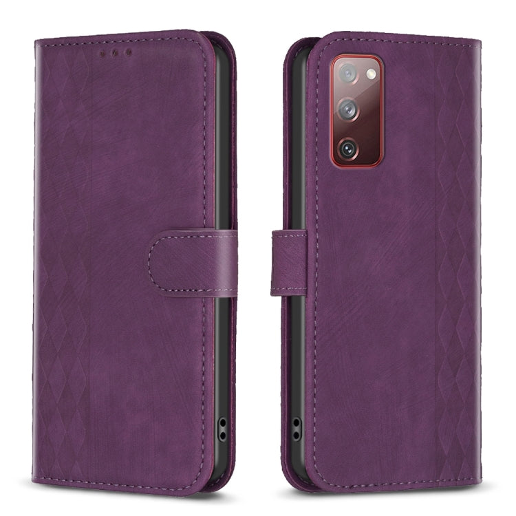 Plaid Embossed Leather Phone Case, For Samsung Galaxy S20+, For Samsung Galaxy S20 FE, For Samsung Galaxy S20 Ultra, For Samsung Galaxy A03s / A02s, For Samsung Galaxy A12, For Samsung Galaxy A13 4G/5G, For Samsung Galaxy A14 4G/5G                     ...