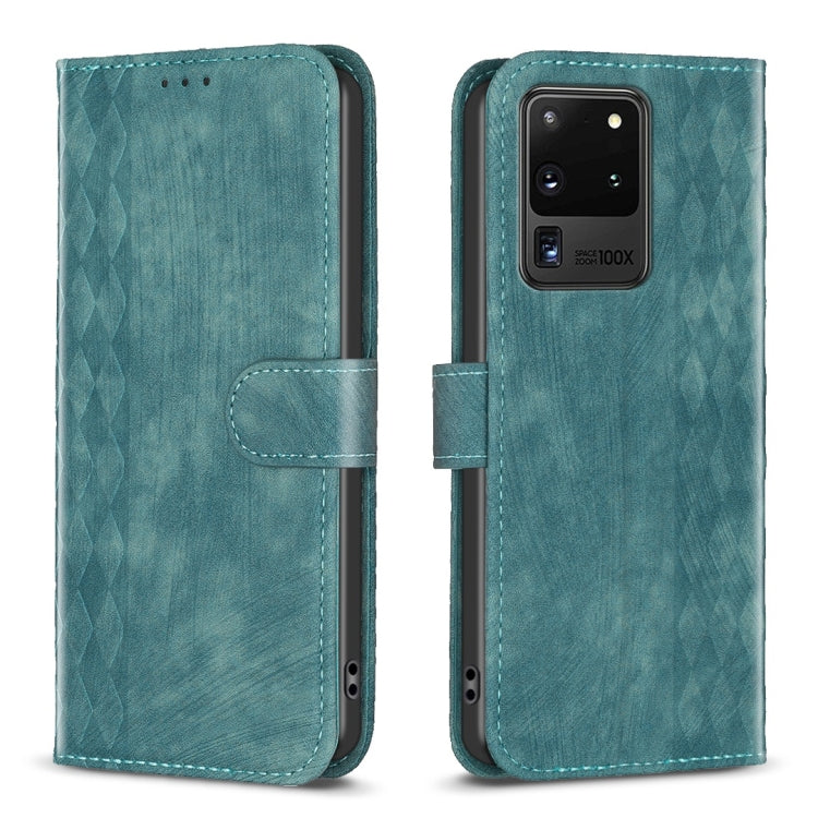 Plaid Embossed Leather Phone Case, For Samsung Galaxy S20+, For Samsung Galaxy S20 FE, For Samsung Galaxy S20 Ultra, For Samsung Galaxy A03s / A02s, For Samsung Galaxy A12, For Samsung Galaxy A13 4G/5G, For Samsung Galaxy A14 4G/5G                     ...
