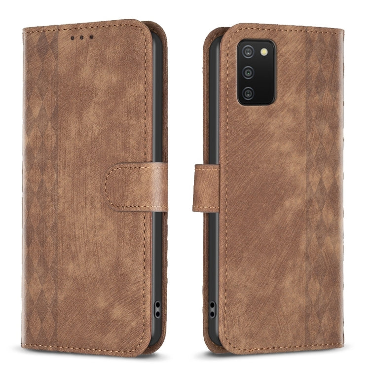 Plaid Embossed Leather Phone Case, For Samsung Galaxy S20+, For Samsung Galaxy S20 FE, For Samsung Galaxy S20 Ultra, For Samsung Galaxy A03s / A02s, For Samsung Galaxy A12, For Samsung Galaxy A13 4G/5G, For Samsung Galaxy A14 4G/5G                     ...