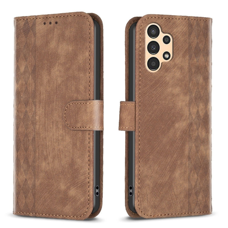 Plaid Embossed Leather Phone Case, For Samsung Galaxy S20+, For Samsung Galaxy S20 FE, For Samsung Galaxy S20 Ultra, For Samsung Galaxy A03s / A02s, For Samsung Galaxy A12, For Samsung Galaxy A13 4G/5G, For Samsung Galaxy A14 4G/5G                     ...