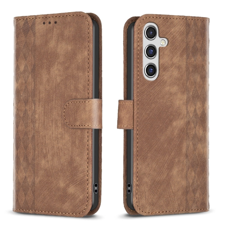 Plaid Embossed Leather Phone Case, For Samsung Galaxy S20+, For Samsung Galaxy S20 FE, For Samsung Galaxy S20 Ultra, For Samsung Galaxy A03s / A02s, For Samsung Galaxy A12, For Samsung Galaxy A13 4G/5G, For Samsung Galaxy A14 4G/5G                     ...