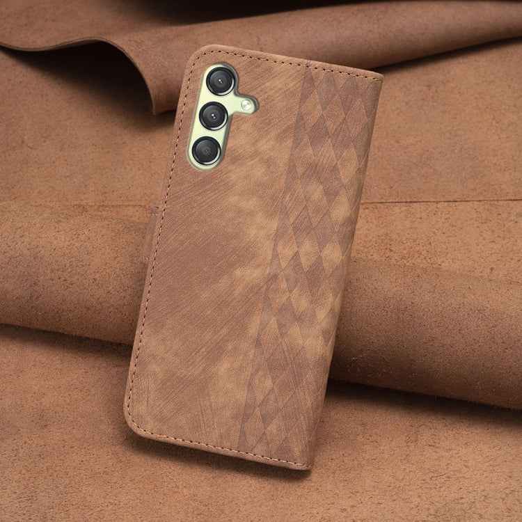 Plaid Embossed Leather Phone Case, For Samsung Galaxy A24 4G, For Samsung Galaxy A31, For Samsung Galaxy A32 4G, For Samsung Galaxy A32 5G, For Samsung Galaxy A33, For Samsung Galaxy A34, For Samsung Galaxy A41, For Samsung Galaxy A42 5G               ...