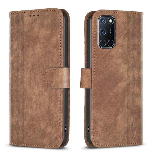 Plaid Embossed Leather Phone Case, For Samsung Galaxy A52 4G/5G, For Samsung Galaxy A53, For Samsung Galaxy A54, For Samsung Galaxy A71 4G, For Samsung Galaxy A72 4G/5G, For Samsung Galaxy A73