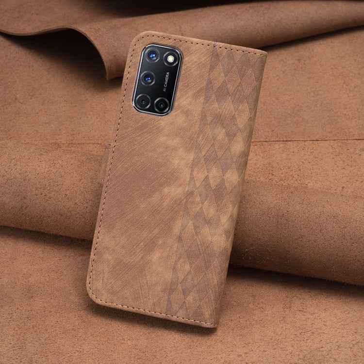 Plaid Embossed Leather Phone Case, For Samsung Galaxy A52 4G/5G, For Samsung Galaxy A53, For Samsung Galaxy A54, For Samsung Galaxy A71 4G, For Samsung Galaxy A72 4G/5G, For Samsung Galaxy A73