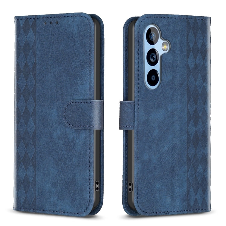 Plaid Embossed Leather Phone Case, For Samsung Galaxy A52 4G/5G, For Samsung Galaxy A53, For Samsung Galaxy A54, For Samsung Galaxy A71 4G, For Samsung Galaxy A72 4G/5G, For Samsung Galaxy A73