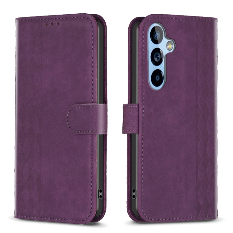 Plaid Embossed Leather Phone Case, For Samsung Galaxy A52 4G/5G, For Samsung Galaxy A53, For Samsung Galaxy A54, For Samsung Galaxy A71 4G, For Samsung Galaxy A72 4G/5G, For Samsung Galaxy A73