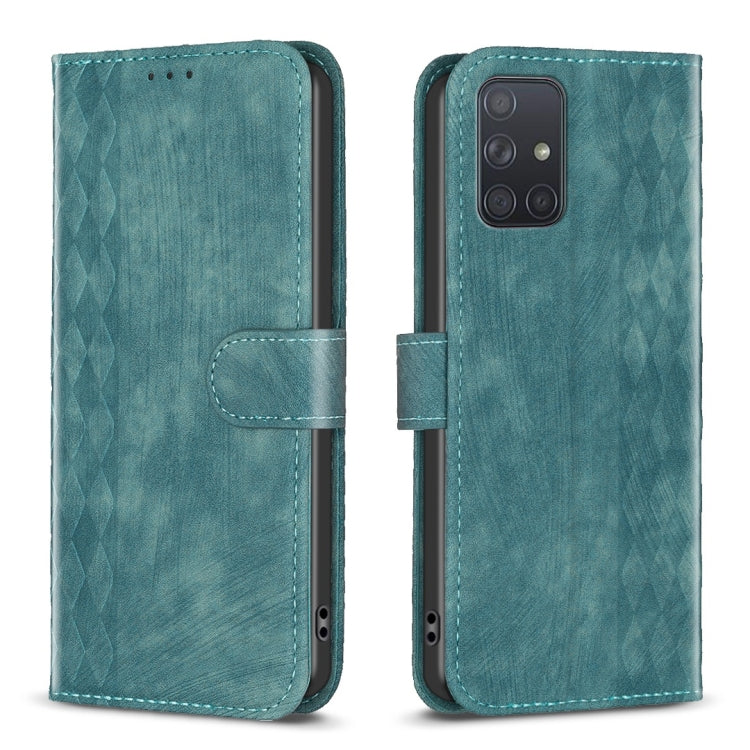 Plaid Embossed Leather Phone Case, For Samsung Galaxy A52 4G/5G, For Samsung Galaxy A53, For Samsung Galaxy A54, For Samsung Galaxy A71 4G, For Samsung Galaxy A72 4G/5G, For Samsung Galaxy A73