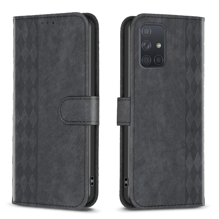 Plaid Embossed Leather Phone Case, For Samsung Galaxy A52 4G/5G, For Samsung Galaxy A53, For Samsung Galaxy A54, For Samsung Galaxy A71 4G, For Samsung Galaxy A72 4G/5G, For Samsung Galaxy A73