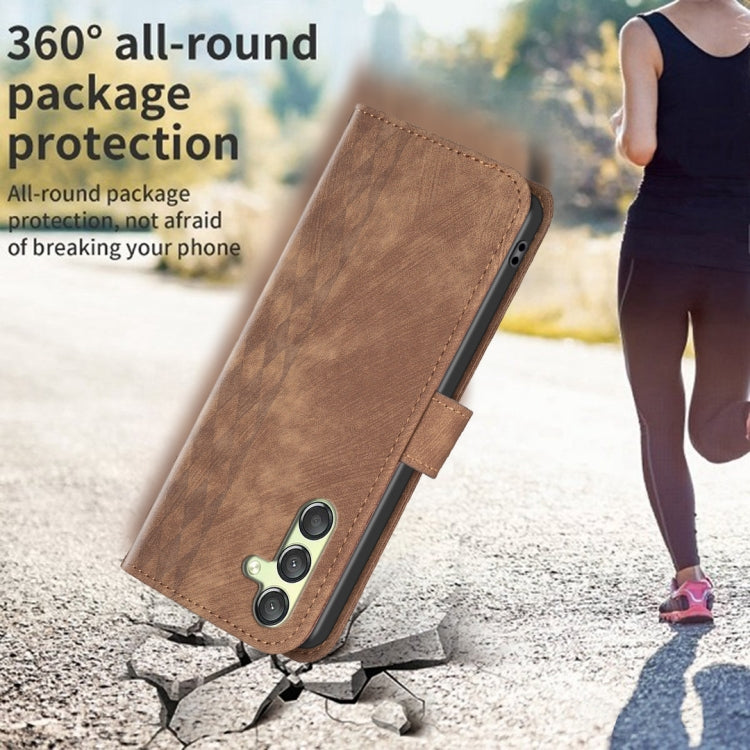 Plaid Embossed Leather Phone Case, For Samsung Galaxy A25 5G, For Samsung Galaxy S23 5G, For Samsung Galaxy A55, For Samsung Galaxy A35, For Samsung Galaxy S24 Ultra 5G, For Samsung Galaxy A15, For Samsung Galaxy S24+ 5G, For Samsung Galaxy S23 FE 5G  ...
