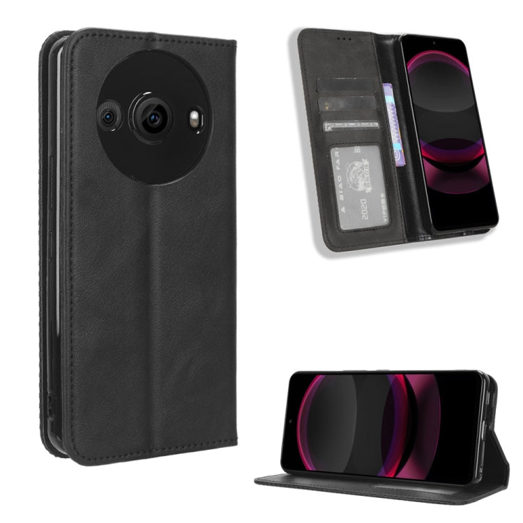 Magnetic Buckle Retro Texture Leather Phone Case, For Sharp Aquos Sense10, For Sharp Aquos R10, For Sharp Aquos wish5, For Sharp Basio Active3, For Sharp Aquos Sense9, For Sharp Aquos R9 Pro, For Sharp Aquos wish4, For Sharp Aquos R9                   ...