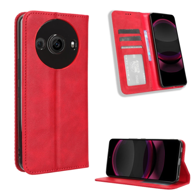 Magnetic Buckle Retro Texture Leather Phone Case, For Sharp Aquos Sense10, For Sharp Aquos R10, For Sharp Aquos wish5, For Sharp Basio Active3, For Sharp Aquos Sense9, For Sharp Aquos R9 Pro, For Sharp Aquos wish4, For Sharp Aquos R9                   ...