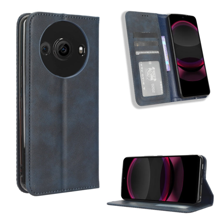 Magnetic Buckle Retro Texture Leather Phone Case, For Sharp Aquos Sense10, For Sharp Aquos R10, For Sharp Aquos wish5, For Sharp Basio Active3, For Sharp Aquos Sense9, For Sharp Aquos R9 Pro, For Sharp Aquos wish4, For Sharp Aquos R9                   ...