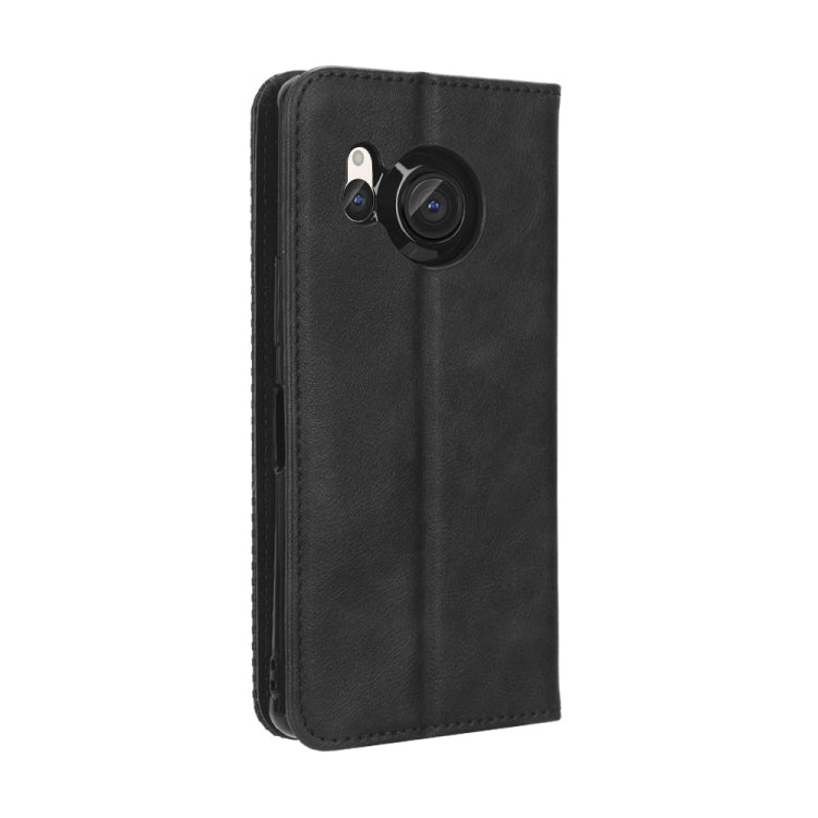 Magnetic Buckle Retro Texture Leather Phone Case, For Sharp Aquos R8, For Sharp Mamorino6