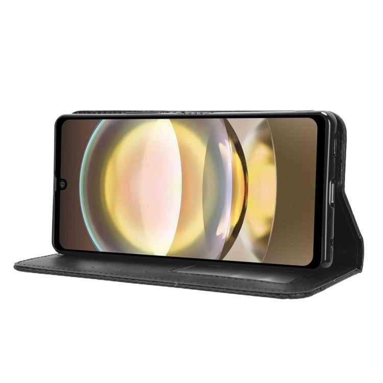 Magnetic Buckle Retro Texture Leather Phone Case, For Sharp Aquos R8, For Sharp Mamorino6