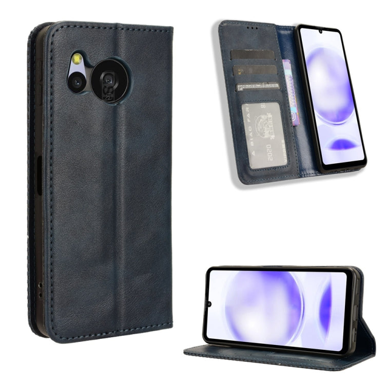 Magnetic Buckle Retro Texture Leather Phone Case, For Sharp Aquos Sense10, For Sharp Aquos R10, For Sharp Aquos wish5, For Sharp Basio Active3, For Sharp Aquos Sense9, For Sharp Aquos R9 Pro, For Sharp Aquos wish4, For Sharp Aquos R9                   ...