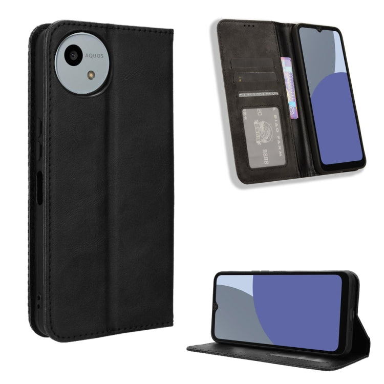 Magnetic Buckle Retro Texture Leather Phone Case, For Sharp Aquos Sense10, For Sharp Aquos R10, For Sharp Aquos wish5, For Sharp Basio Active3, For Sharp Aquos Sense9, For Sharp Aquos R9 Pro, For Sharp Aquos wish4, For Sharp Aquos R9                   ...