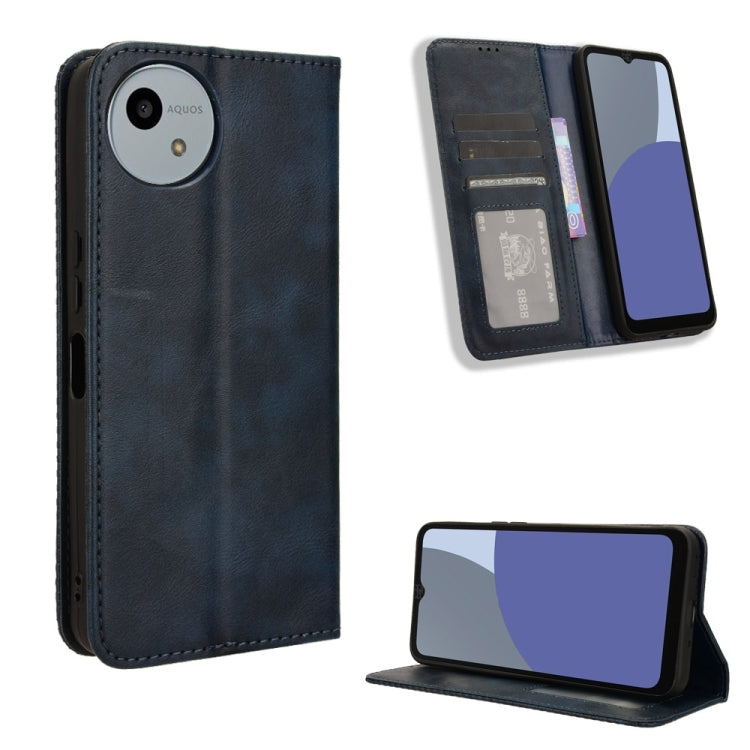 Magnetic Buckle Retro Texture Leather Phone Case, For Sharp Aquos Sense10, For Sharp Aquos R10, For Sharp Aquos wish5, For Sharp Basio Active3, For Sharp Aquos Sense9, For Sharp Aquos R9 Pro, For Sharp Aquos wish4, For Sharp Aquos R9                   ...