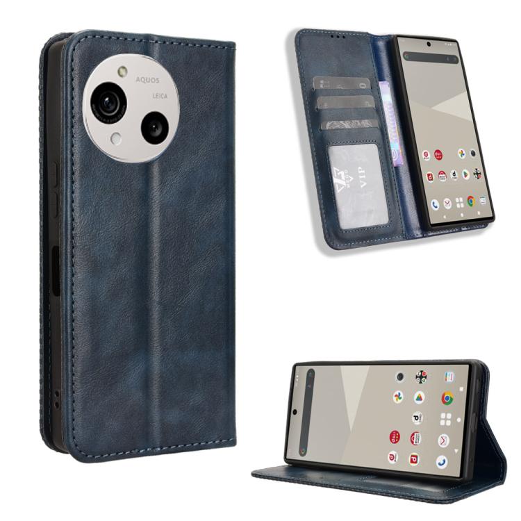 Magnetic Buckle Retro Texture Leather Phone Case, For Sharp Aquos R11, For Sharp Aquos Sense10, For Sharp Aquos R10, For Sharp Aquos wish5, For Sharp Basio Active3, For Sharp Aquos Sense9, For Sharp Aquos R9 Pro, For Sharp Aquos wish4, For Sharp Aquos ...