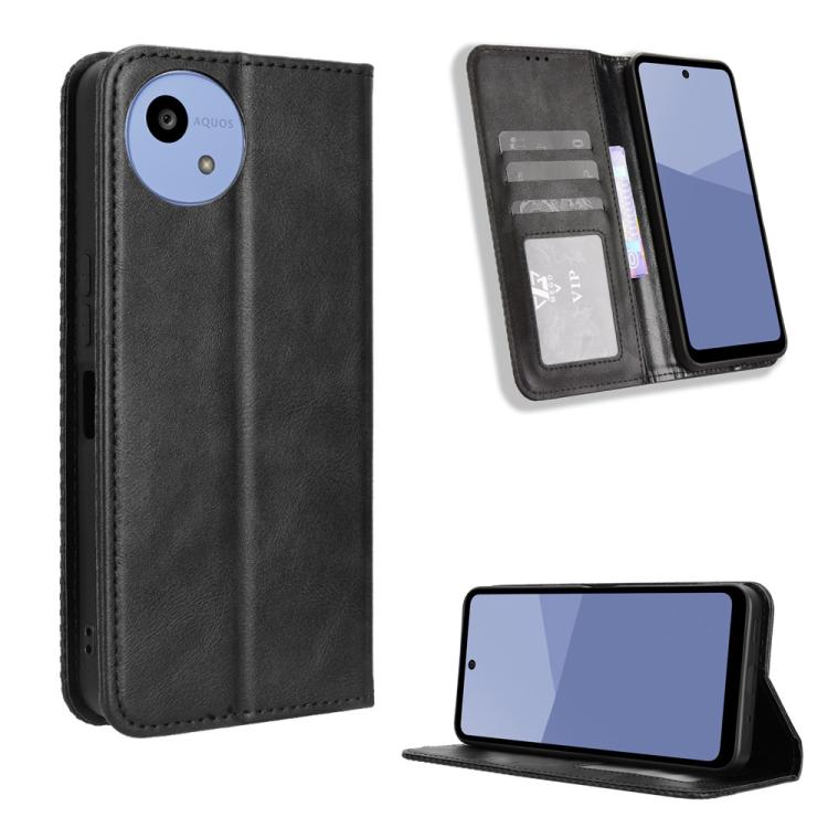 Magnetic Buckle Retro Texture Leather Phone Case, For Sharp Aquos R11, For Sharp Aquos Sense10, For Sharp Aquos R10, For Sharp Aquos wish5, For Sharp Basio Active3, For Sharp Aquos Sense9, For Sharp Aquos R9 Pro, For Sharp Aquos wish4, For Sharp Aquos ...
