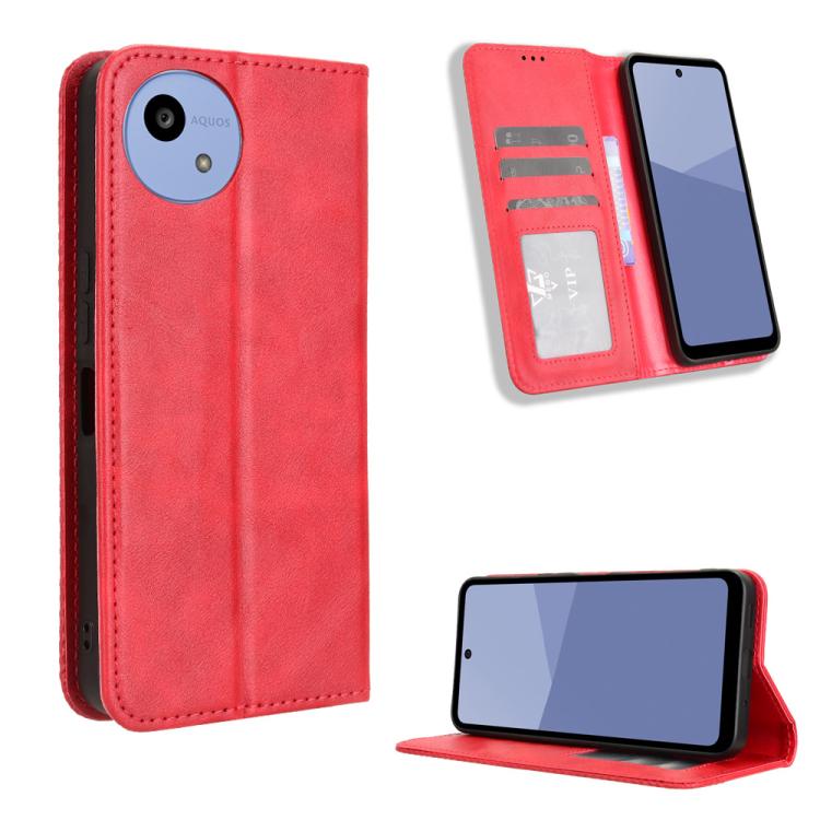 Magnetic Buckle Retro Texture Leather Phone Case, For Sharp Aquos R11, For Sharp Aquos Sense10, For Sharp Aquos R10, For Sharp Aquos wish5, For Sharp Basio Active3, For Sharp Aquos Sense9, For Sharp Aquos R9 Pro, For Sharp Aquos wish4, For Sharp Aquos ...