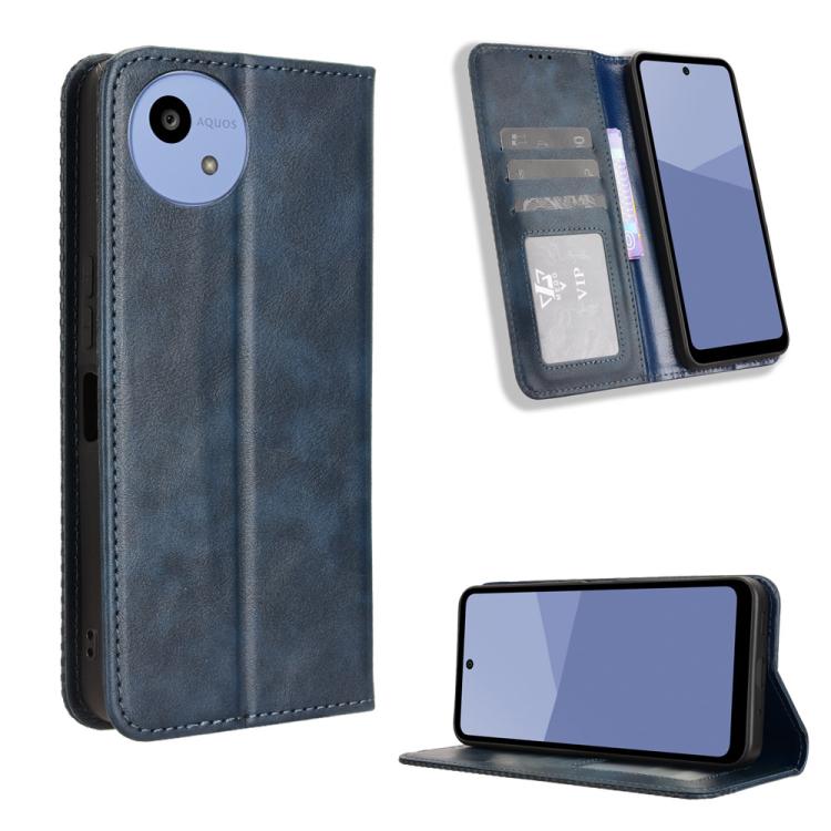 Magnetic Buckle Retro Texture Leather Phone Case, For Sharp Aquos R11, For Sharp Aquos Sense10, For Sharp Aquos R10, For Sharp Aquos wish5, For Sharp Basio Active3, For Sharp Aquos Sense9, For Sharp Aquos R9 Pro, For Sharp Aquos wish4, For Sharp Aquos ...