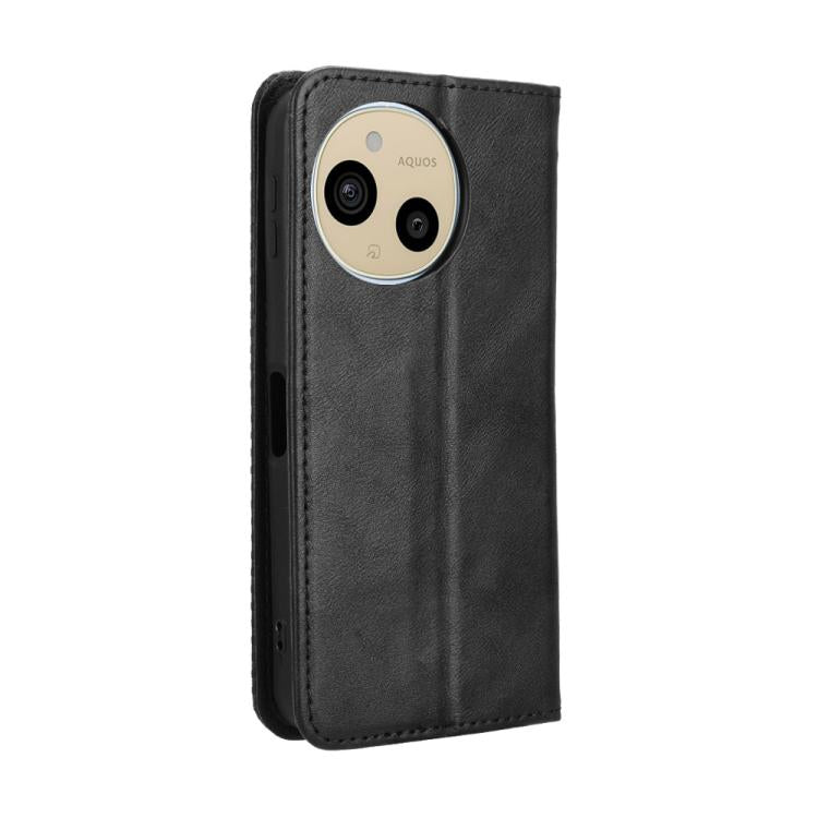 Magnetic Buckle Retro Texture Leather Phone Case, For Sharp Aquos Sense10, For Sharp Aquos R10, For Sharp Aquos wish5, For Sharp Basio Active3, For Sharp Aquos Sense9, For Sharp Aquos R9 Pro, For Sharp Aquos wish4, For Sharp Aquos R9                   ...