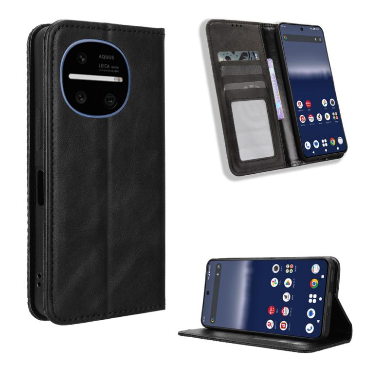 Magnetic Buckle Retro Texture Leather Phone Case, For Sharp Aquos R11, For Sharp Aquos Sense10, For Sharp Aquos R10, For Sharp Aquos wish5, For Sharp Basio Active3, For Sharp Aquos Sense9, For Sharp Aquos R9 Pro, For Sharp Aquos wish4, For Sharp Aquos ...