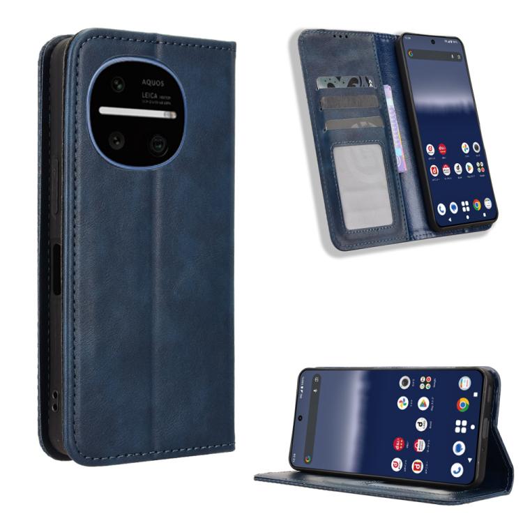 Magnetic Buckle Retro Texture Leather Phone Case, For Sharp Aquos R11, For Sharp Aquos Sense10, For Sharp Aquos R10, For Sharp Aquos wish5, For Sharp Basio Active3, For Sharp Aquos Sense9, For Sharp Aquos R9 Pro, For Sharp Aquos wish4, For Sharp Aquos ...