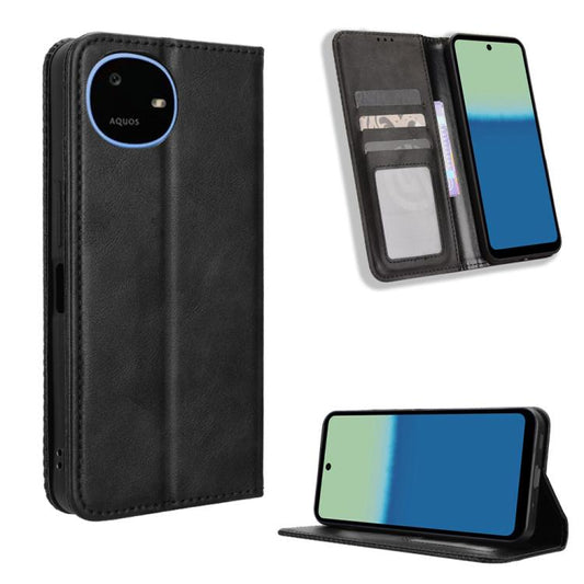 Magnetic Buckle Retro Texture Leather Phone Case, For Sharp Aquos wish6, For Sharp Aquos R11, For Sharp Aquos Sense10, For Sharp Aquos R10, For Sharp Aquos wish5, For Sharp Basio Active3, For Sharp Aquos Sense9, For Sharp Aquos R9 Pro                  ...