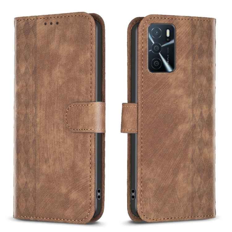 Plaid Embossed Leather Phone Case, For OPPO A16 / A16s / A54s / A55, For OPPO A74 4G / F19 4G, For OPPO A74 5G / A93 5G / A54 5G, For OPPO A94 4G / Reno5 F / F19 Pro, For OPPO A94 5G / F19 Pro+ 5G, For OPPO A96 5G / Reno7 Z, For OPPO Find X6�����������...