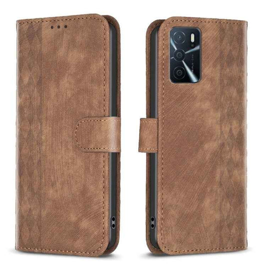 Plaid Embossed Leather Phone Case, For OPPO A16 / A16s / A54s / A55, For OPPO A74 4G / F19 4G, For OPPO A74 5G / A93 5G / A54 5G, For OPPO A94 4G / Reno5 F / F19 Pro, For OPPO A94 5G / F19 Pro+ 5G, For OPPO A96 5G / Reno7 Z, For OPPO Find X6�����������...