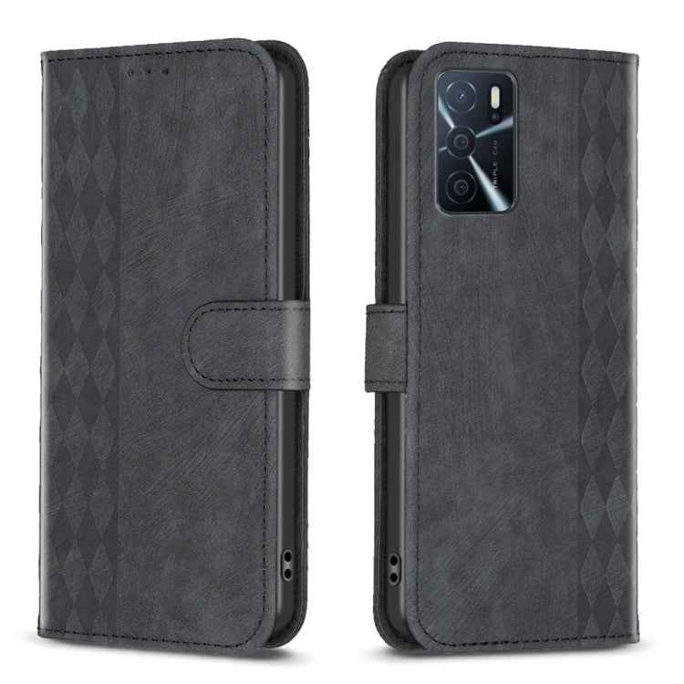 Plaid Embossed Leather Phone Case, For OPPO A16 / A16s / A54s / A55, For OPPO A74 4G / F19 4G, For OPPO A74 5G / A93 5G / A54 5G, For OPPO A94 4G / Reno5 F / F19 Pro, For OPPO A94 5G / F19 Pro+ 5G, For OPPO A96 5G / Reno7 Z, For OPPO Find X6�����������...