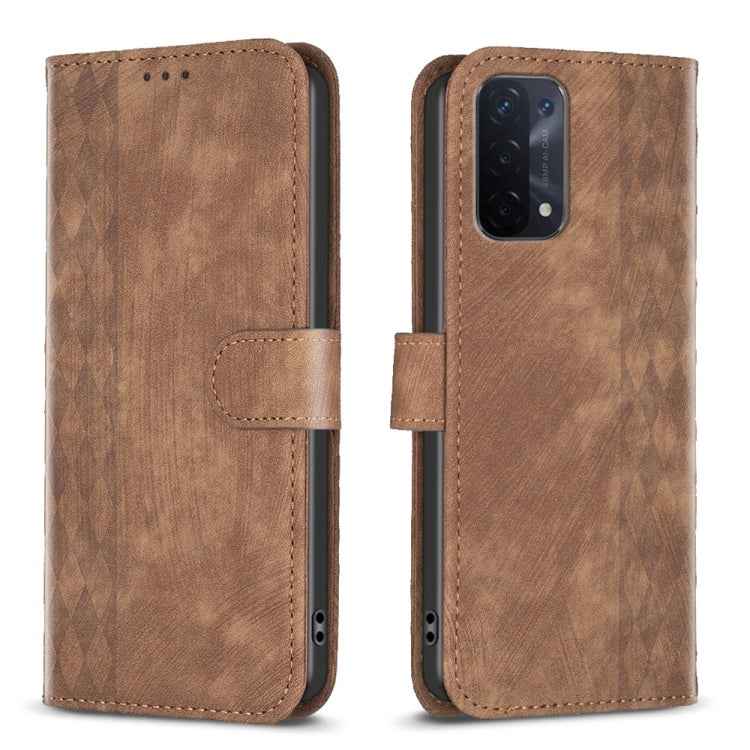 Plaid Embossed Leather Phone Case, For OPPO A16 / A16s / A54s / A55, For OPPO A74 4G / F19 4G, For OPPO A74 5G / A93 5G / A54 5G, For OPPO A94 4G / Reno5 F / F19 Pro, For OPPO A94 5G / F19 Pro+ 5G, For OPPO A96 5G / Reno7 Z, For OPPO Find X6�����������...