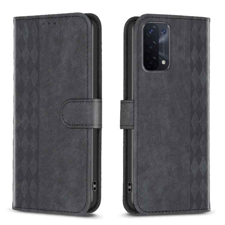 Plaid Embossed Leather Phone Case, For OPPO A16 / A16s / A54s / A55, For OPPO A74 4G / F19 4G, For OPPO A74 5G / A93 5G / A54 5G, For OPPO A94 4G / Reno5 F / F19 Pro, For OPPO A94 5G / F19 Pro+ 5G, For OPPO A96 5G / Reno7 Z, For OPPO Find X6�����������...